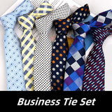 Men Tie Set Luxury Striped 3 Pcs