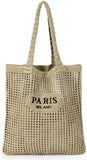 Women's Crochet Knit Tote Bag - Boho Beach & Travel Shoulder Bag