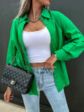 Long Sleeve Solid Buttons Shirts Women