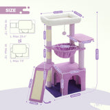 Small Cat Tree Cat Tower with Natural Sisal Scratching Post,Spacious Top Perch,Privite Cat Condo Perfect for Indoor Cats,Cat Toy