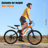 26 Inch Youth Adult Mountain Bike, Men Women MTB with 24 Speed Trigger Shifters, Aluminum Frame, Dual Suspension, Front and Rear