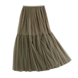 Maxi Long Tulle Skirts for Women White Aesthetic Pleated Skirt Y2k Fairycore Party Summer Autumn Jupe Longue 2024 Falda Mujer