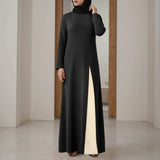 Womens Muslim Long Sleeved Ruffled Vintage Dubai Turkey Islam Muslim Oversized Robe Loose Long Skirt платье женское летнее