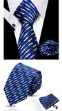 Men Tie Set Luxury Striped 3 Pcs