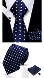 Men Tie Set Luxury Striped 3 Pcs