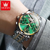 OLEVS Men Automatic Mechanical Green Fashion Classic Wrist Watches