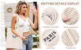 Women's Crochet Knit Tote Bag - Boho Beach & Travel Shoulder Bag
