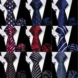 Men Tie Set Luxury Striped 3 Pcs