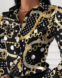 Spring Summer Women's Clothing New Fashion Printed Women's Shirt Casual Lapel Long Sleeved Single Breasted Shirt Women's Top