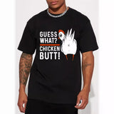 plus Size round Neck T-shirt Casual Fashion Sunset Diffuse Chicken Minimalist 3D Digital Print Comfortable T-shirt
