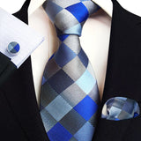 Royal Striped Paisley Ties For Men Luxury 8cm Necktie Pocket Square Cufflinks Gift Set Jacquard Weave Tie Suit Accessories
