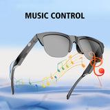 2025 new smart glasses, IP4 waterproof, anti-blue light lenses, touch voice assistant, music playback, unisex sunglasses