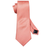 Men's Tie, Pocket Square & Cufflinks Gift Set - Coral Pink