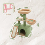 Cat tree Cat Tower for Indoor Cats 2 Styles Cat Activity Tree with Cat Scratching Posts Big Hammock and Removable Top Perch Grey