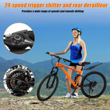 26 Inch Youth Adult Mountain Bike, Men Women MTB with 24 Speed Trigger Shifters, Aluminum Frame, Dual Suspension, Front and Rear
