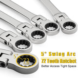 8-Piece Ratcheting Wrench Set (8-19mm) - 72-Tooth
