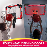Mini Indoor Basketball Hoop for Kids - Over-the-Door Hoop with Electronic Scoreboard & 4 Balls