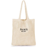 Women's Crochet Knit Tote Bag - Boho Beach & Travel Shoulder Bag