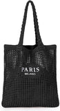 Women's Crochet Knit Tote Bag - Boho Beach & Travel Shoulder Bag