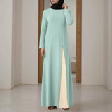 Womens Muslim Long Sleeved Ruffled Vintage Dubai Turkey Islam Muslim Oversized Robe Loose Long Skirt платье женское летнее