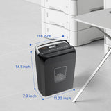 Bonsaii 6-Sheet Cross Cut Paper Shredder Home Office Use with Handle for Document,Mail,Staple,Clip-3.4 Gal Wastebasket