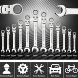 8-Piece Ratcheting Wrench Set (8-19mm) - 72-Tooth