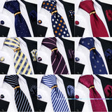 Men Tie Set Luxury Striped 3 Pcs