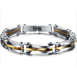 Men's Two-Tone Stainless Steel Link Bracelet - Gold & Silver