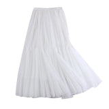 Maxi Long Tulle Skirts for Women White Aesthetic Pleated Skirt Y2k Fairycore Party Summer Autumn Jupe Longue 2024 Falda Mujer
