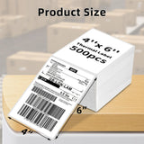 4x6 Inch Direct Thermal Shipping Labels 100/200 Sheets Adhesive Paper White Sticker For DHL UPS Express LOGO Barcode Label Maker