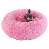 Round Cat Bed House Soft Long Plush