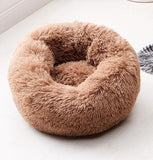 Round Cat Bed House Soft Long Plush