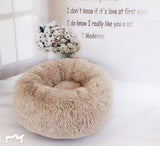 Round Cat Bed House Soft Long Plush